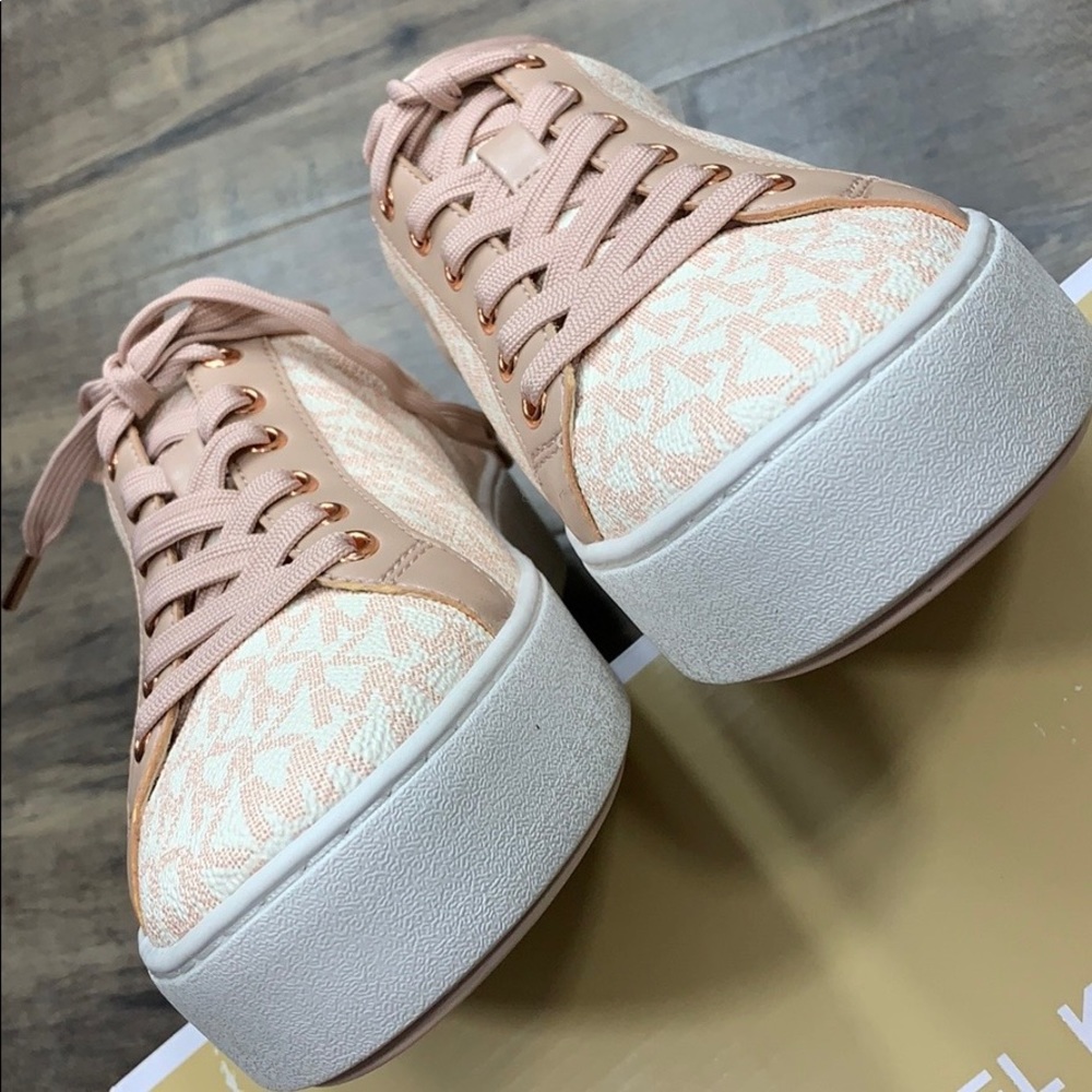 MICHAEL KORS POPPY LACE UP MINI MK LOGO PVC PINK - Picture 15 of 16